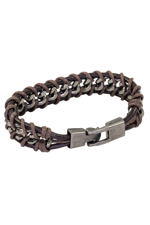 BRACELET, MENS KARMA BROWN