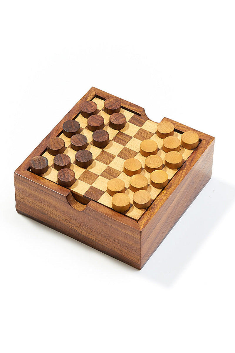 Checkers and Tic Tac Toe Game Set-Handcrafted Wood