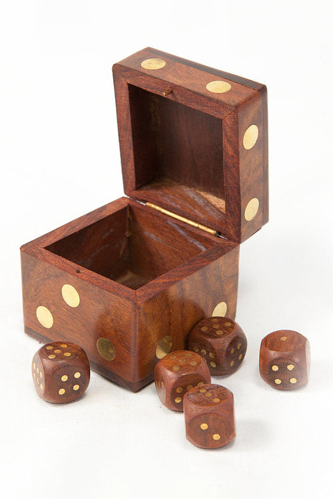 5 Dice Box Set-Handcrafted Wood