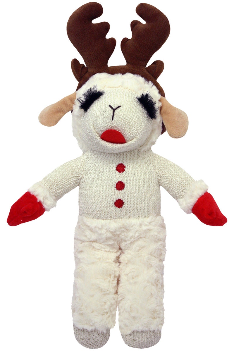 Multipet Holiday Lamb Chop Standing With Antlers 13"