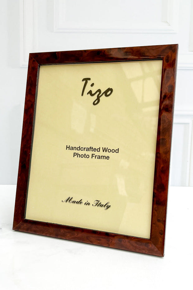 Tizo Dark Brown Burl Italian Wood Frame 8 x 10