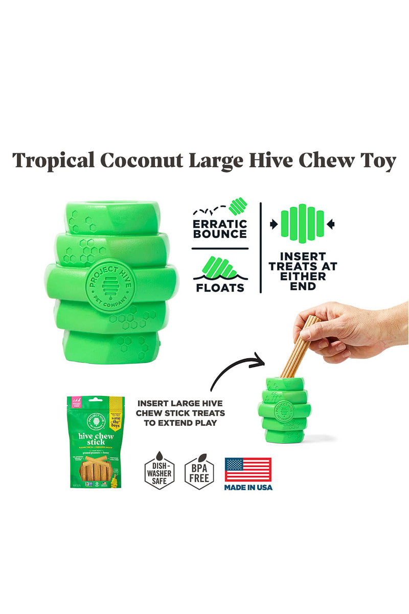 Project Hive Chew Toy Tropical Coconut Scent Large Dog Toy