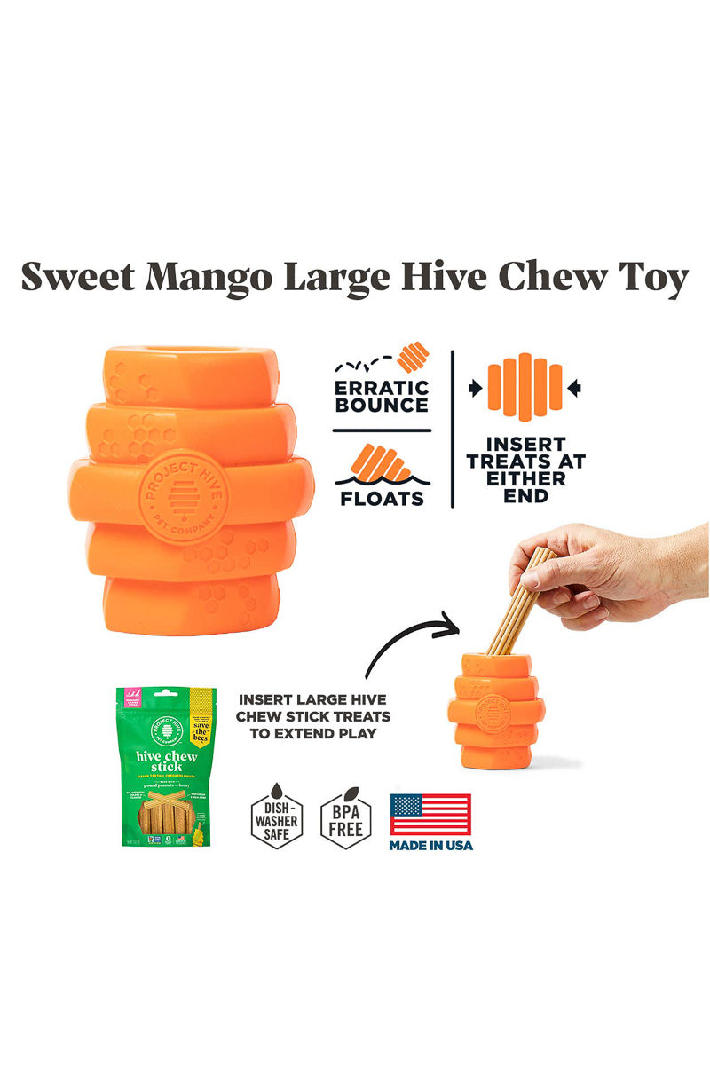 Project Hive Chew Toy Mango Scent Large Dog Toy