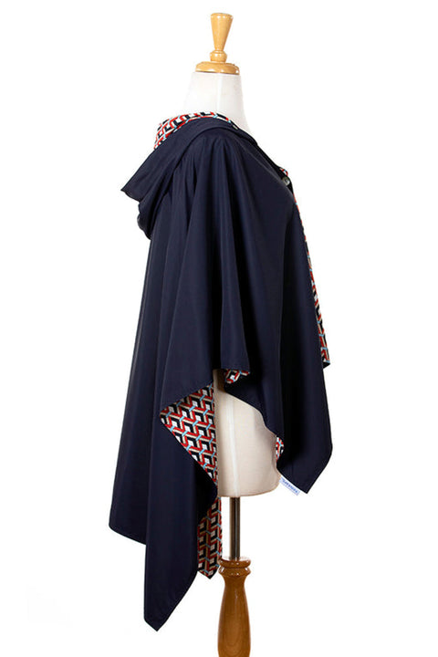 WRAP HOODED NAVY/RED