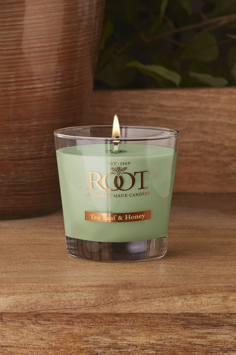 Root Candle Small Veriglass Tea Leaf & Honey