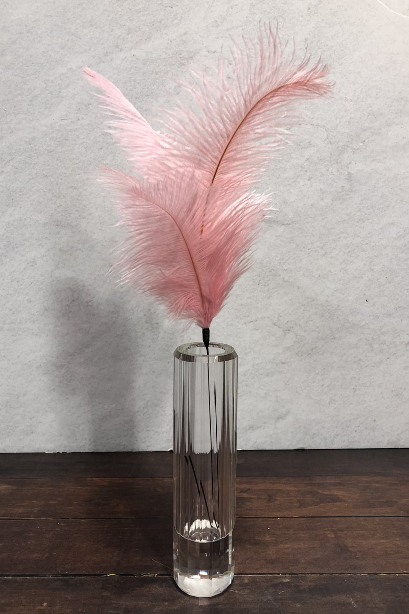 Faux Ostrich Feather Spray 14" Pink