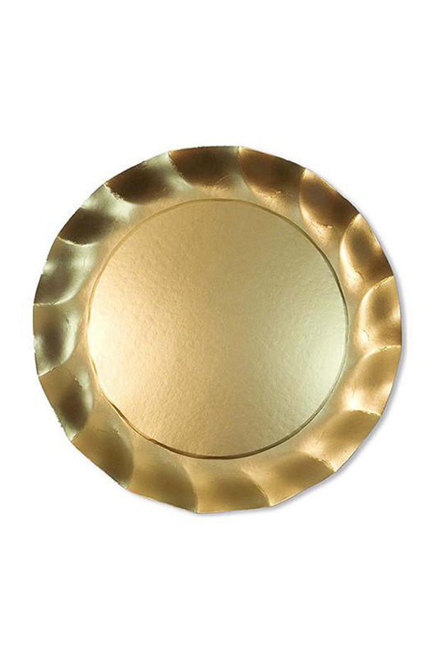 Sophistiplate Satin Gold Wavy Dinner Plates 8/pk