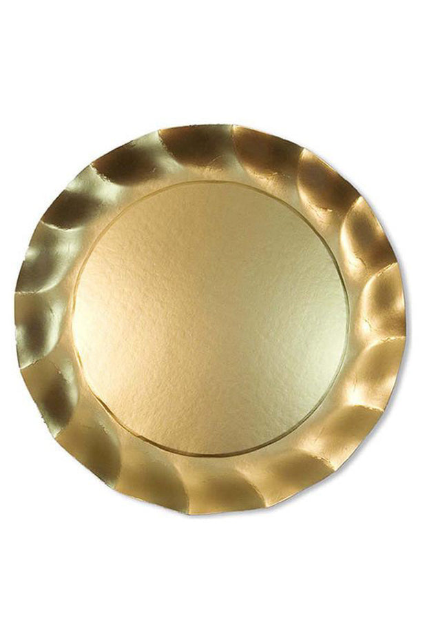 Sophistiplate Satin Gold Wavy Charger Plates 8/pk
