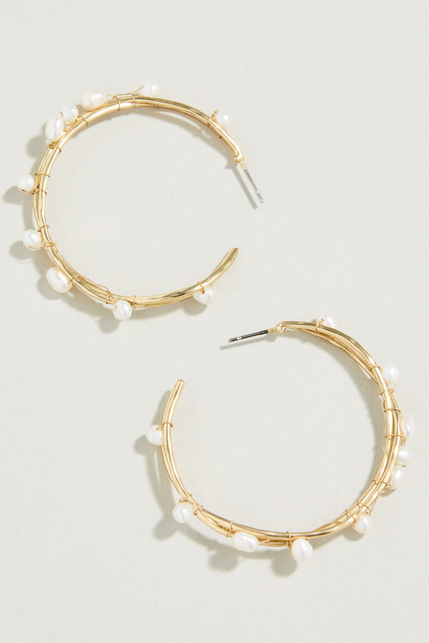 Spartina Swell Hoop Earrings Pearl