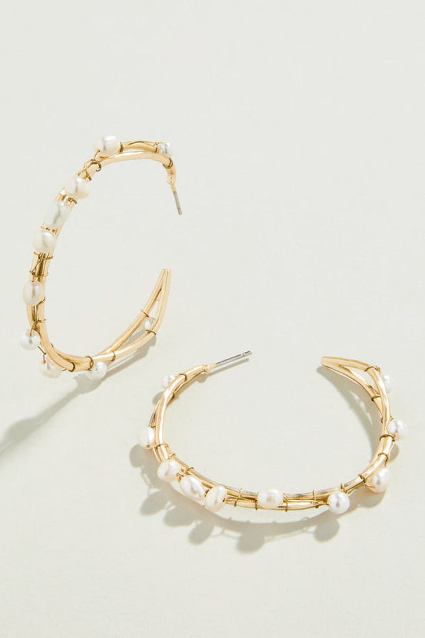 Spartina Swell Hoop Earrings Pearl