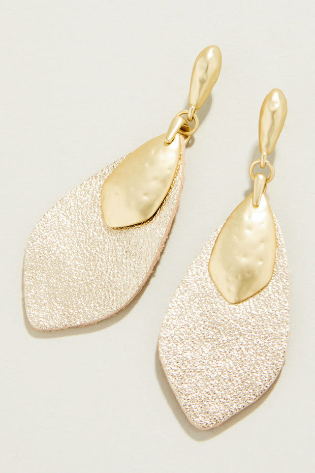 Spartina | Leather Petal Earrings | Gold