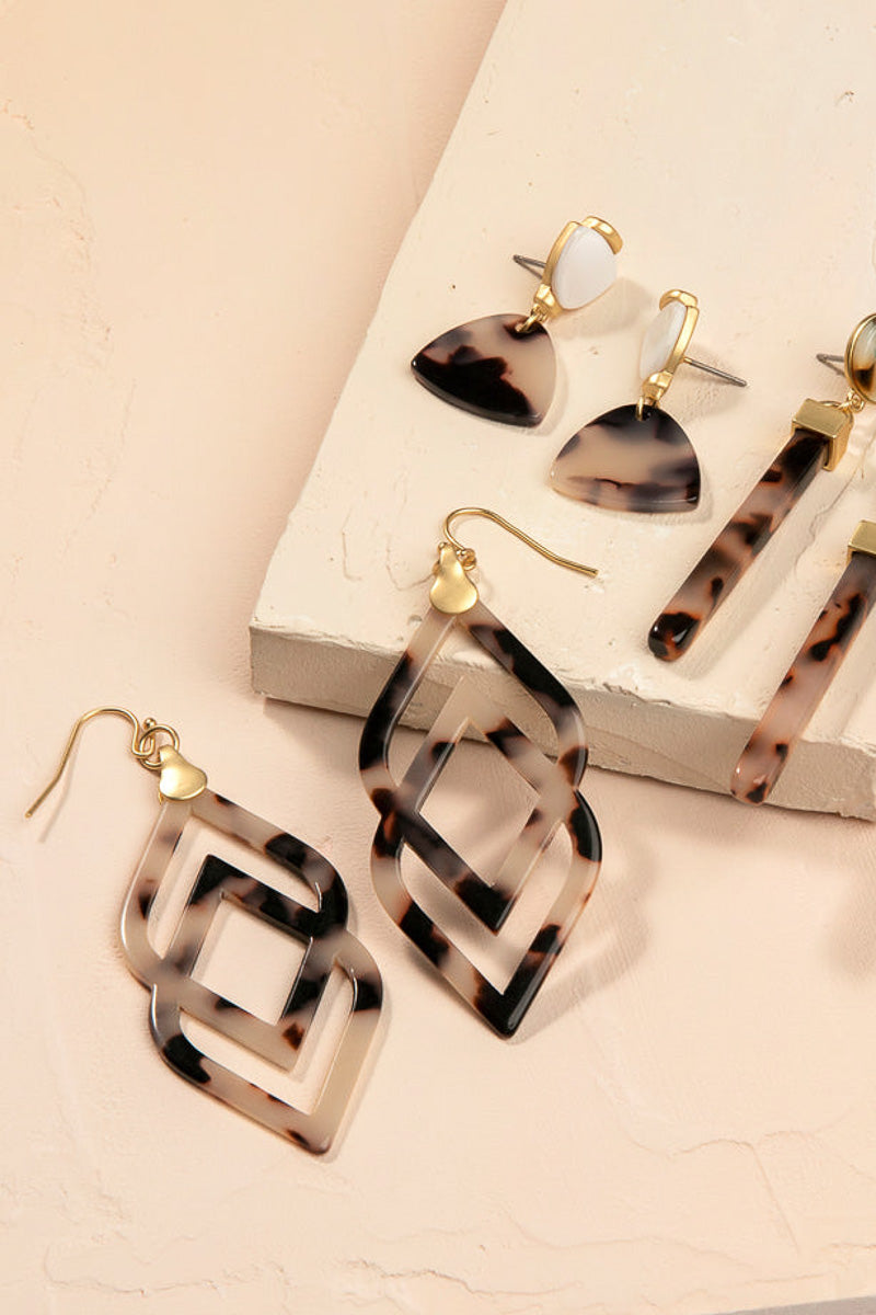 Spartina Deco Drama Earrings White Tortoise