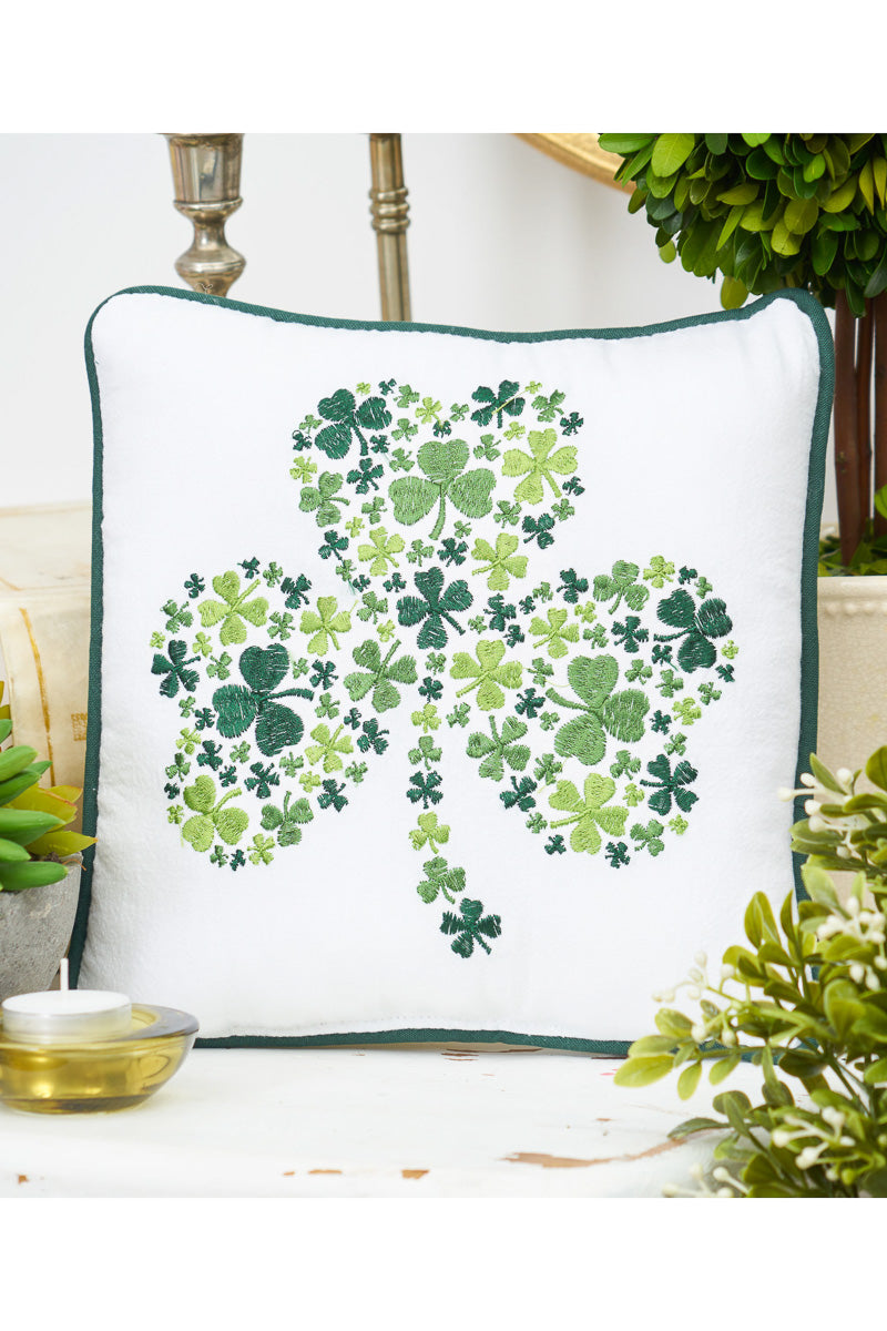 Irish Shamrock Mini Pillow 10"x10"