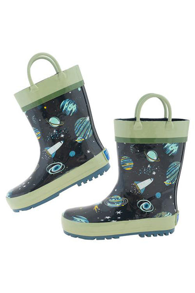 Stephen Joseph Space Rain Boots 9