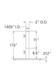 UMBRELLA BASE 35# BLACK 18"SQ