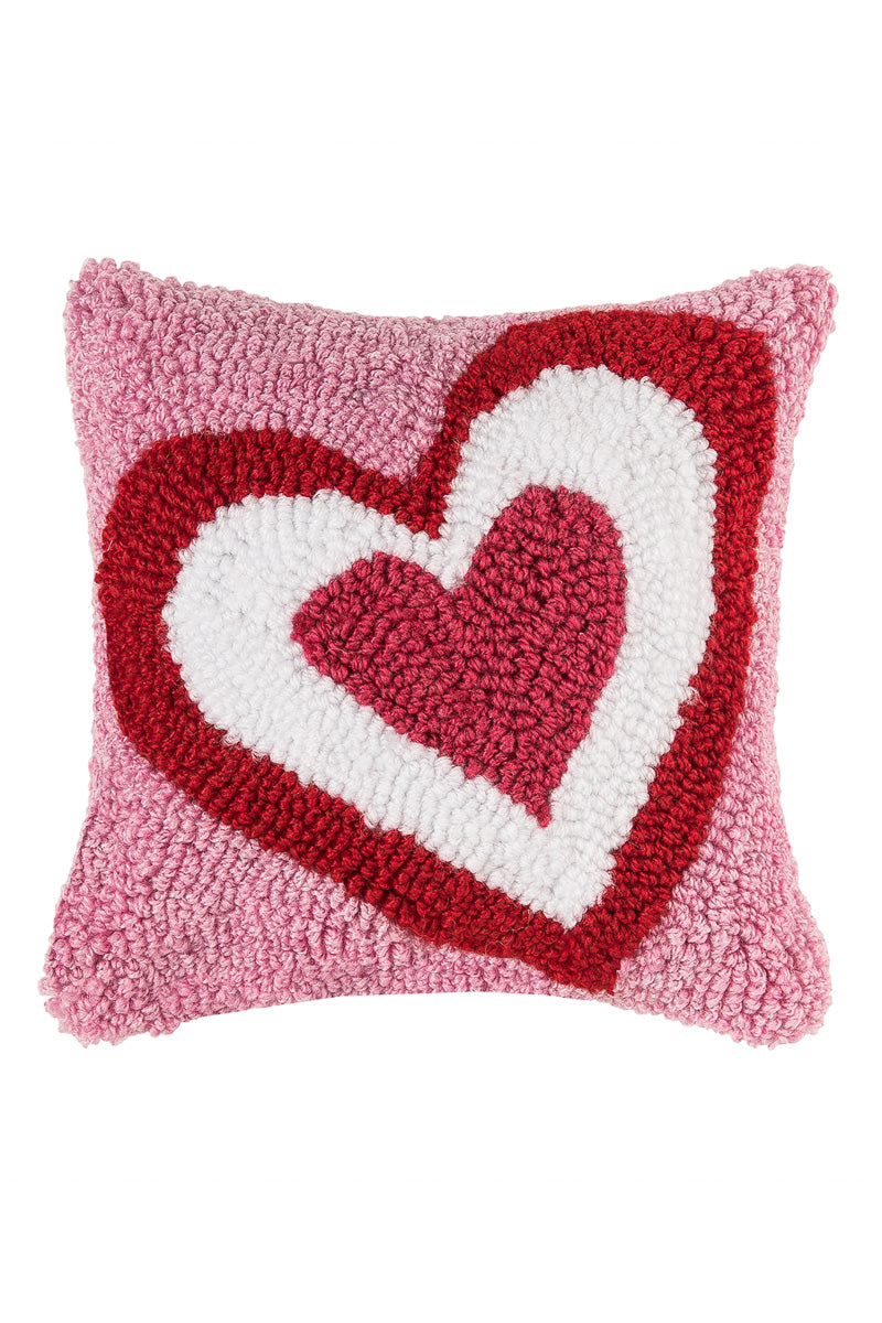 Triple Heart Hooked Pillow