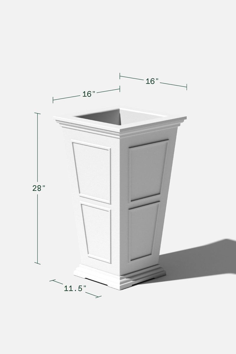 Brixton Tall Planter 30" White