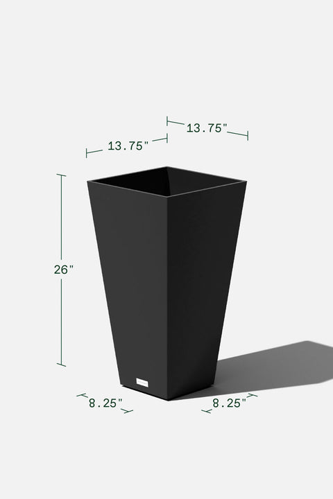 PLANTER, MIDLAND SQ 30" BLACK