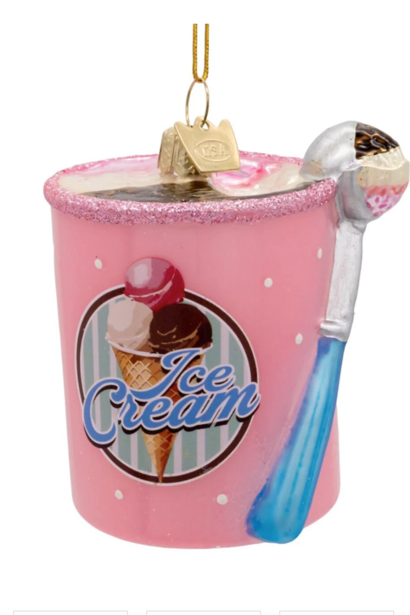 Noble Gems Glass Ice Cream Carton Ornament