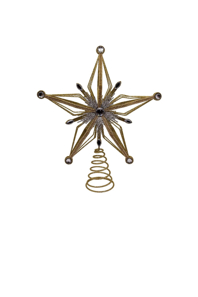 Gold & Silver Star Treetop 12.5"