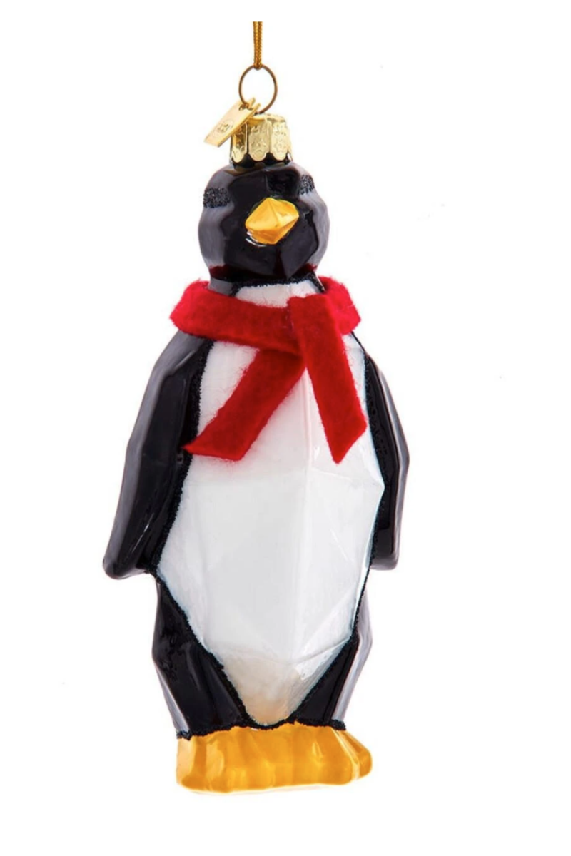 Noble Gems Glass Geometric Penguin Ornament