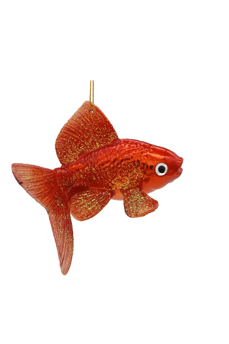 Noble Gems Goldfish Glass Ornament