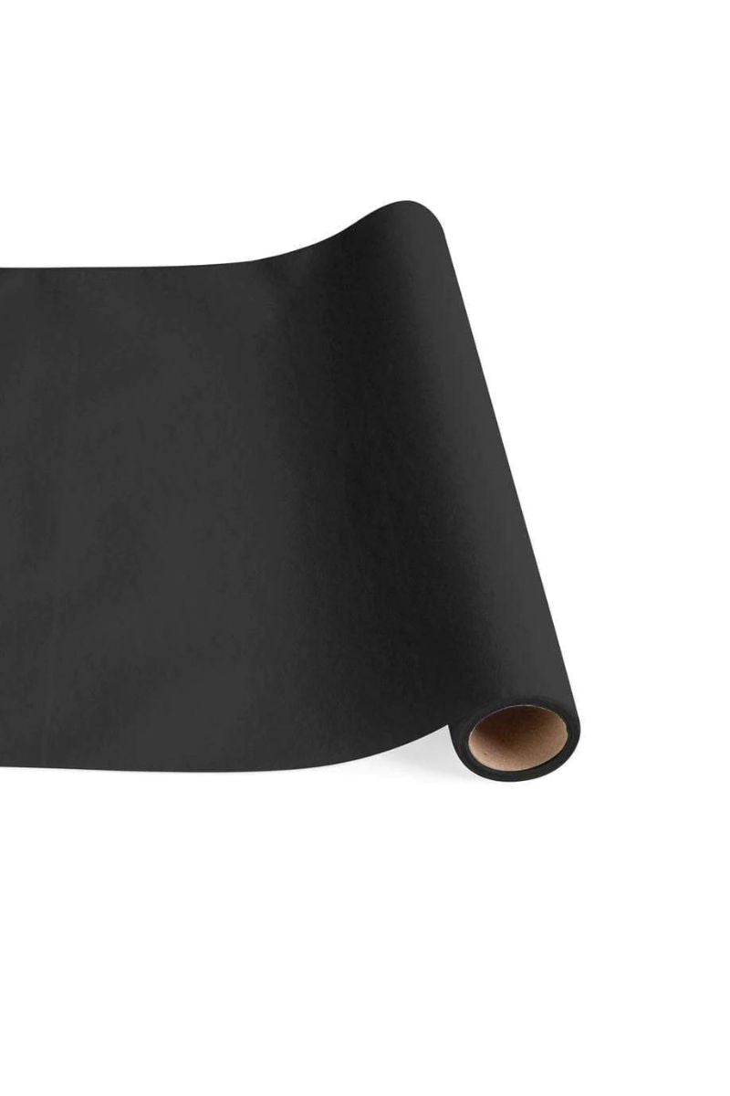 Caspari Linen Solid Black Table Runner