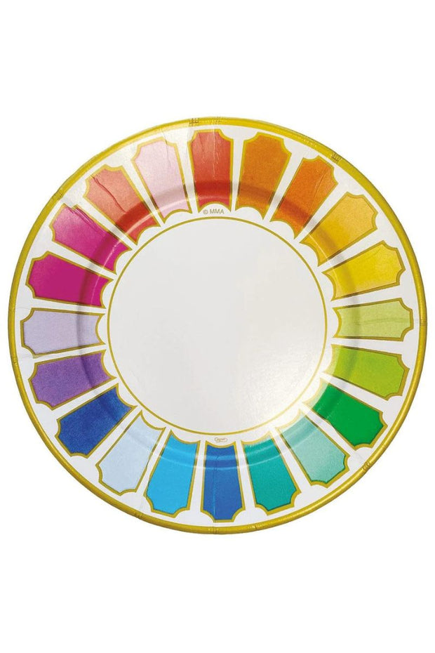 Caspari Color Wheel Dinner Plates - 8 Per Package