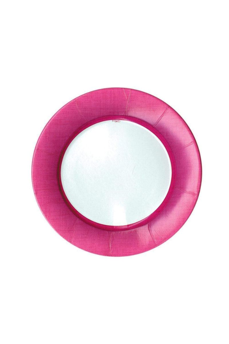 Caspari Linen Fuchsia Border Salad Plates - 8 Per Package