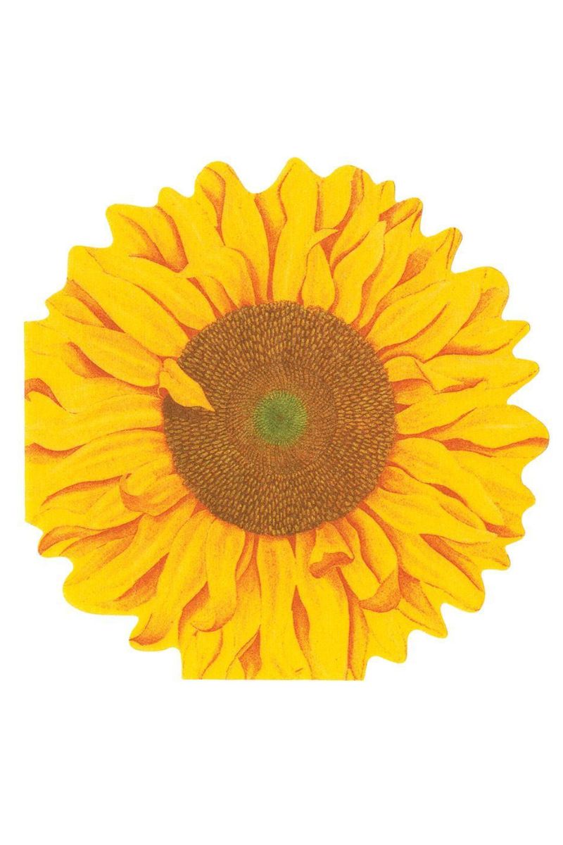 Caspari Sunflower Die-Cut Linen Party Napkins