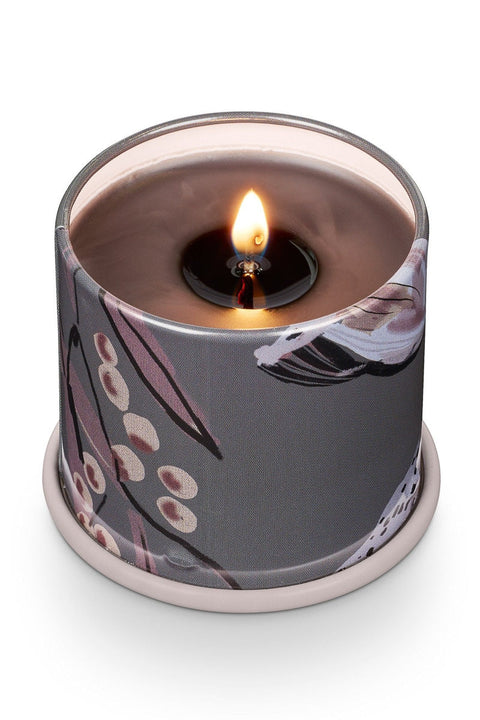 CANDLE, WOODFIRE DEMI TIN