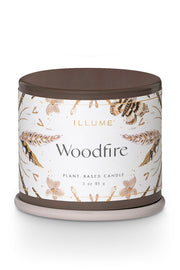 CANDLE, WOODFIRE DEMI TIN