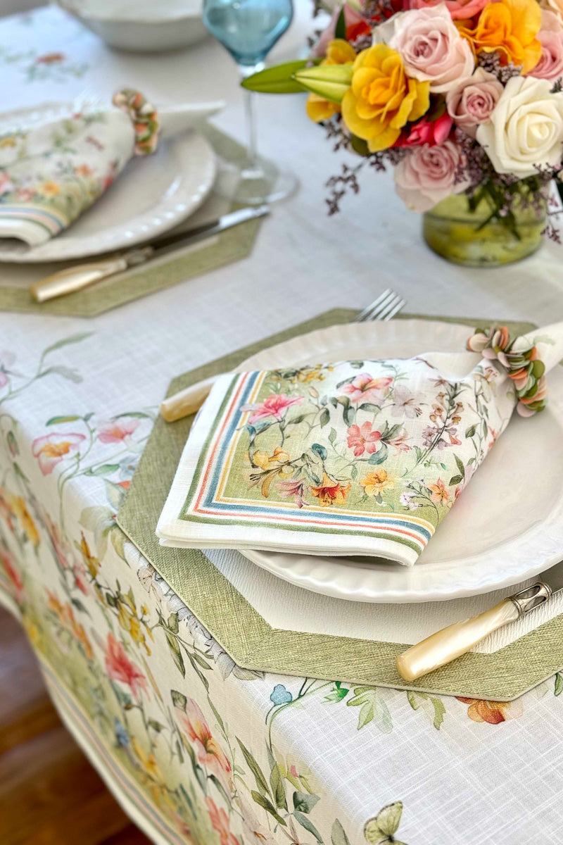 Bodrum Lily Garden Tablecloth 63"x84"