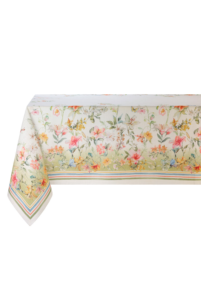 Bodrum Lily Garden Tablecloth 63"x108"