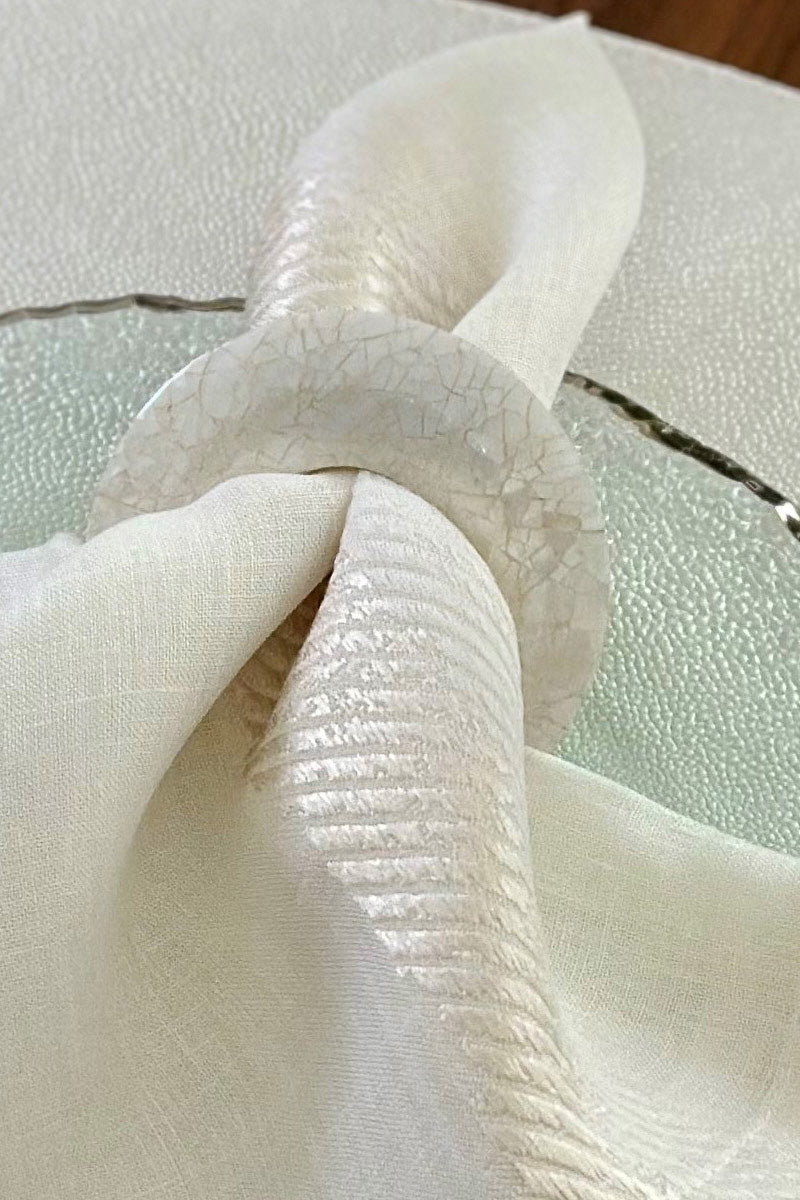Bodrum Shell Disck Napkin Ring Pearl