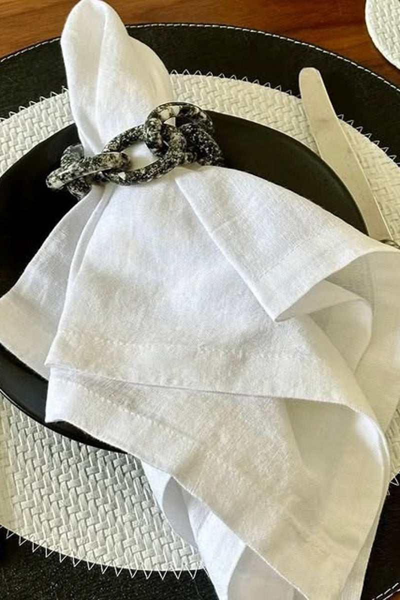 Bodrum Chain Link Napkin Ring Black Speckled