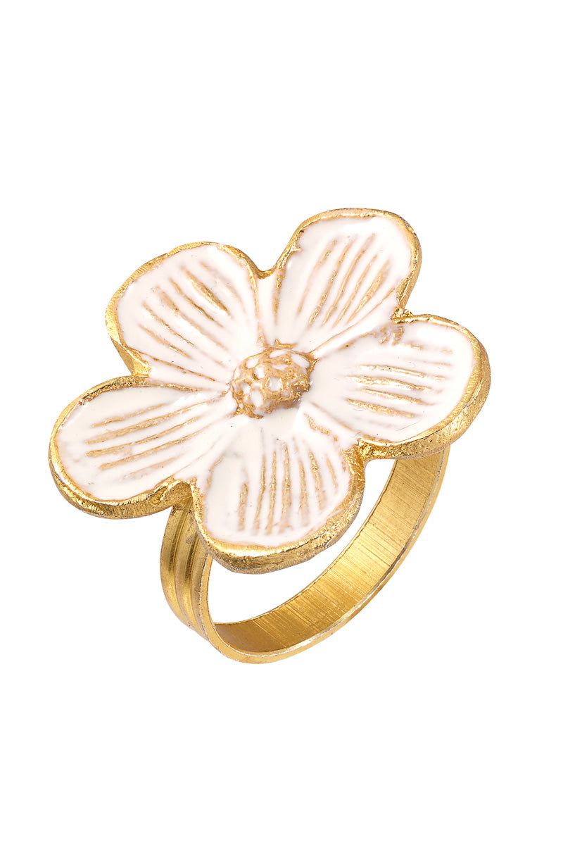 Bodrum Daisy Napkin Ring White