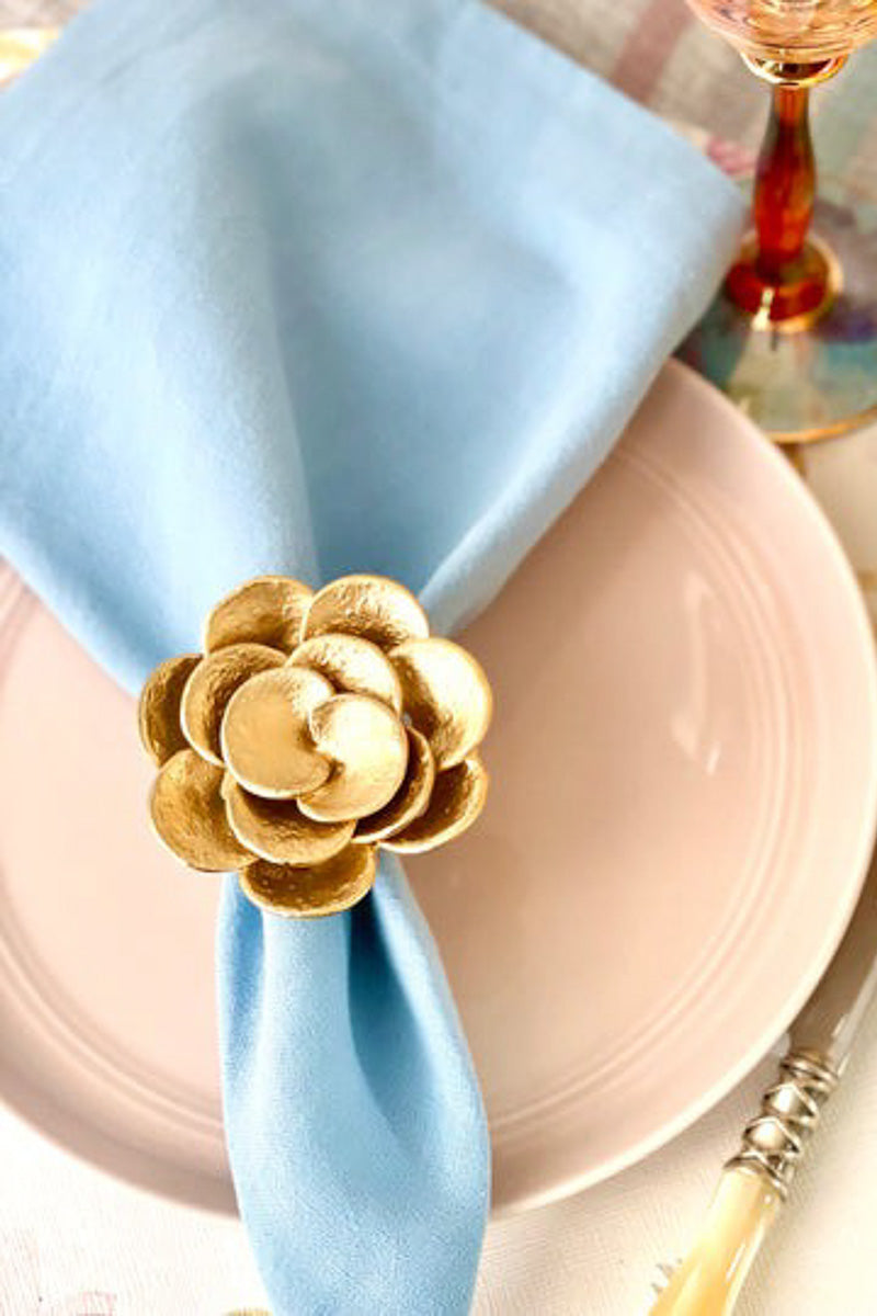 Bodrum Camellia Napkin Ring Gold