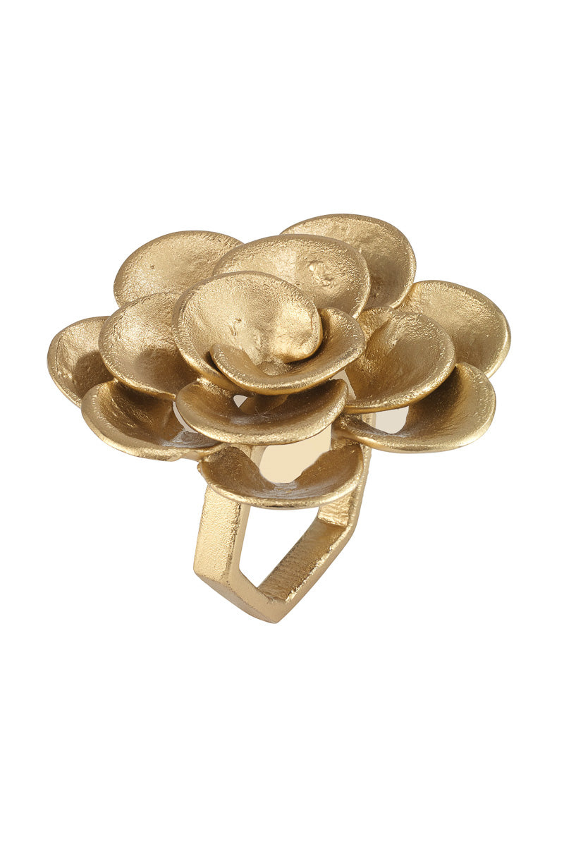 Bodrum Camellia Napkin Ring Gold