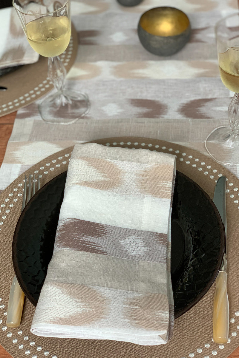 Bodrum Ikat Napkin 22" Neutral