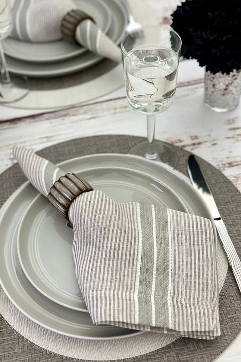 Bodrum Halo Placemat 15"Round Charcoal/Gray