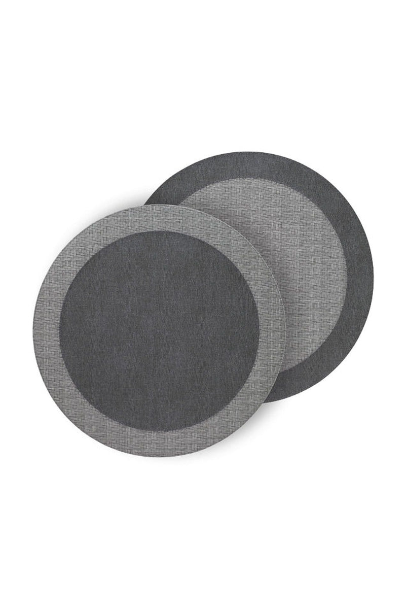 Bodrum Halo Placemat 15"Round Charcoal/Gray