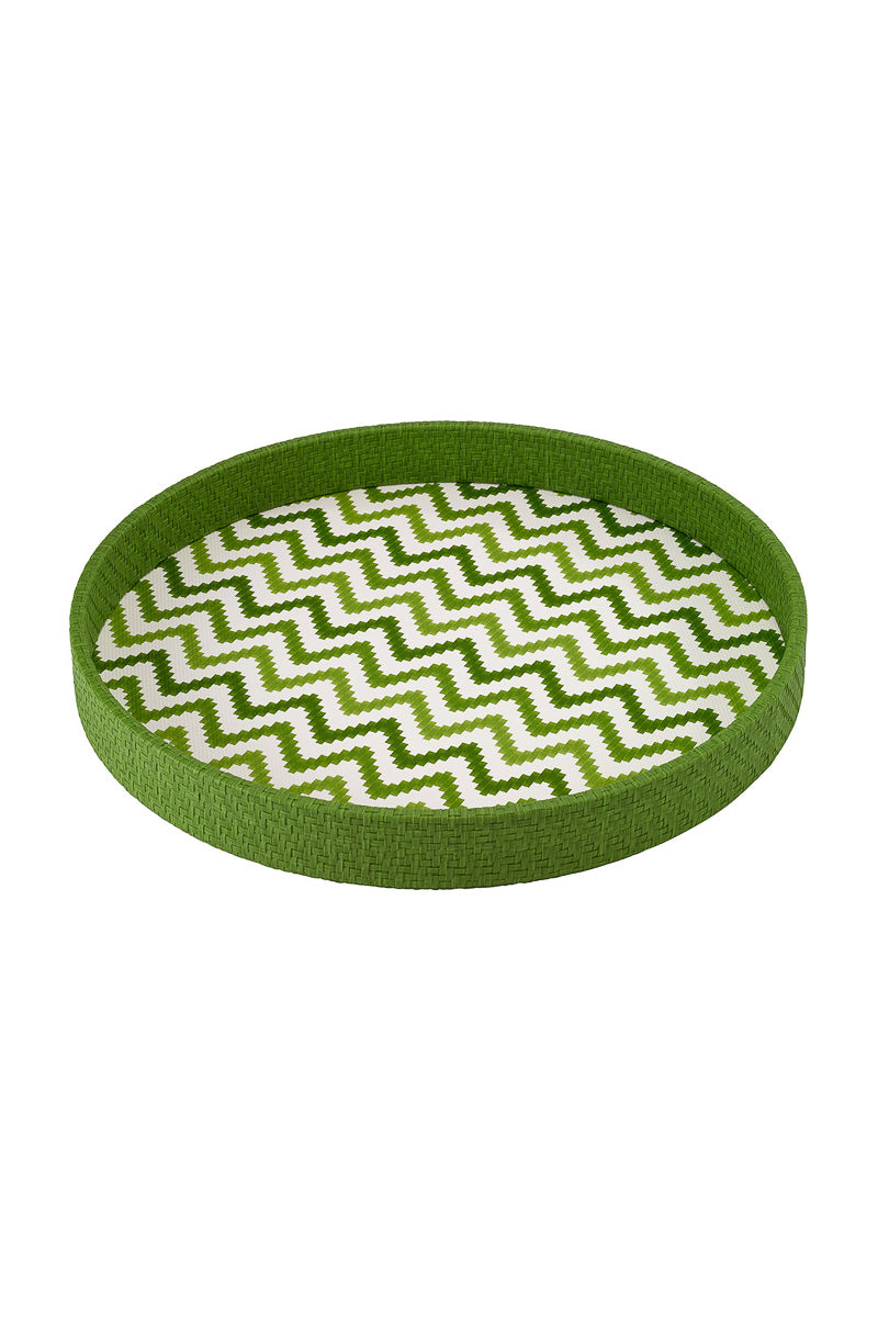 Bodrum Ripple Tray 16" Round Green