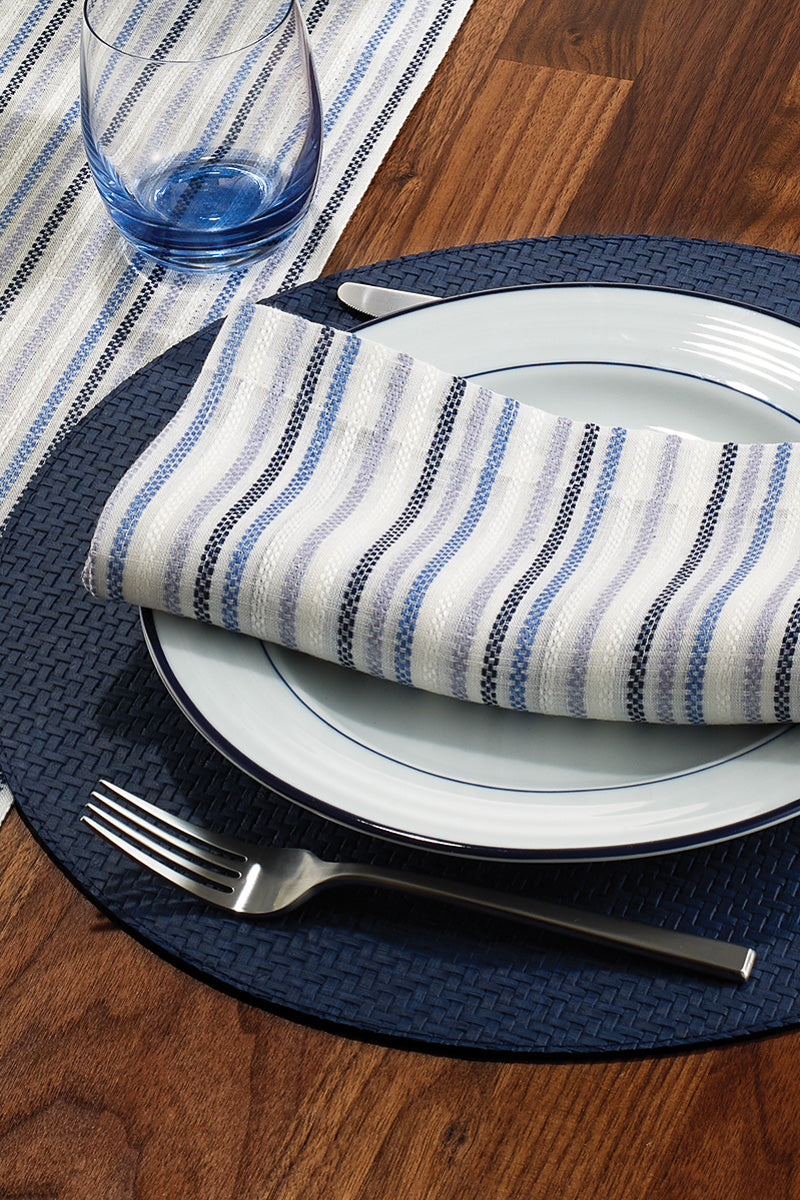 Bodrum Wicker Placemat 15" Round Navy