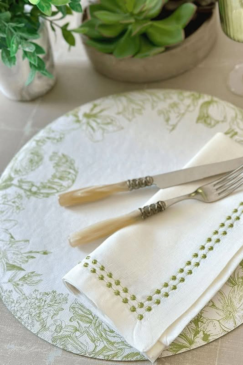 Bodrum Spring Garden Placemat 15" Round Willow