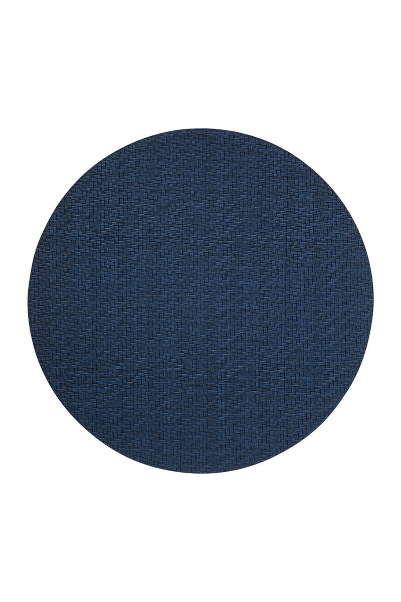 Bodrum Wicker Placemat 15" Round Navy