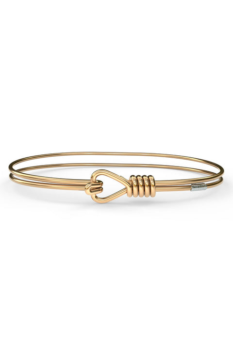 &Livy Love Knot Bangle Large Platinum Gold