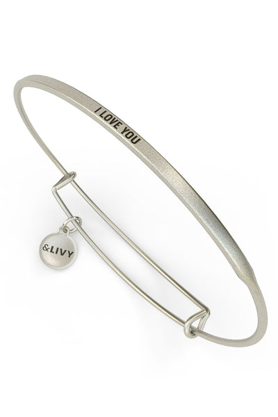 &Livy Posy Bracelet I Love You Antique Silver