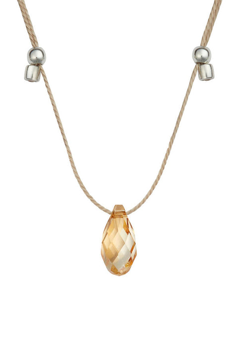 &Livy Hyevibe Crystal Slider Necklace Gold Shade Gold