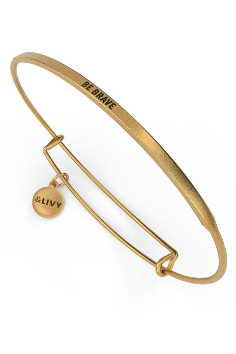 &Livy Posy Bracelet Be Brave Antique Gold